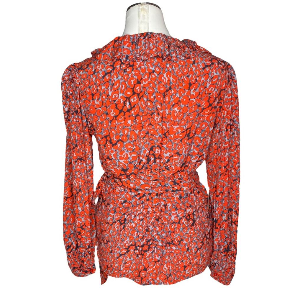 Maje Lito Leopard Print Wrap Top Size 2 - image 3